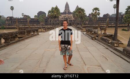 Ruines d'Ankor Wat et Siem Reap au Cambodge. Banque D'Images