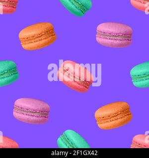 Macarons motif photo sans couture de haute qualité Banque D'Images