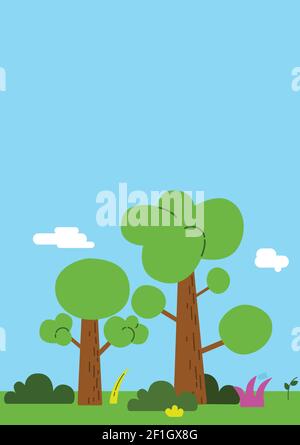 Illustration d'un arbre dans un parc de style plat Banque D'Images