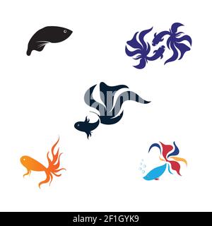 Poisson animal aquatique logo bêta poisson dessin vecteur et illustration Illustration de Vecteur