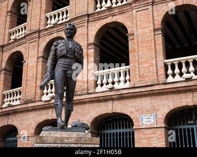 Façade de la tauromachie de style espagnol à Valence, Espagne Banque D'Images