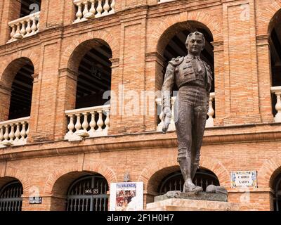 Façade de la tauromachie de style espagnol à Valence, Espagne Banque D'Images
