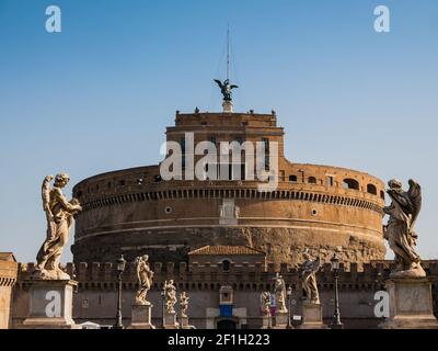 Vue sur le Castel Sant Angelo à Rome, Italie Banque D'Images