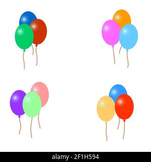 Ensemble de bulles colorées, illustration vectorielle Banque D'Images