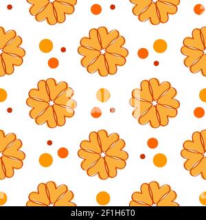 Motif abstrait sans coutures avec bulles et fleurs Banque D'Images