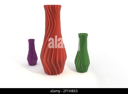 Vase objet imprimé illustration isolé 3d Banque D'Images