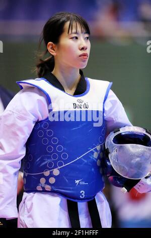 Gymnase du parc olympique de Komazawa, Tokyo, Japon. 7 mars 2021., 7 MARS 2021 - Taekwondo : le 14ème Championnat du Japon Taekwondo Gyeorugi féminin -53kg au gymnase du parc olympique de Komazawa, Tokyo, Japon. Crédit: Naoki Nishimura/AFLO SPORT/Alay Live News Banque D'Images