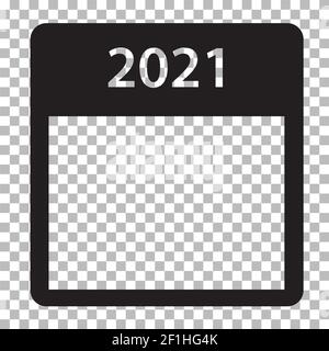 icône du calendrier de 2021 ans sur fond transparent. bonne année 2021. Banque D'Images