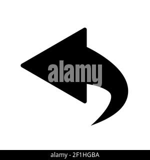 icône de flèche sur fond blanc. flèche de retour. symbole d'annulation. style plat. Banque D'Images