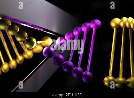 Couper la partie de l'ADN avec un scissor 3d illustration Banque D'Images