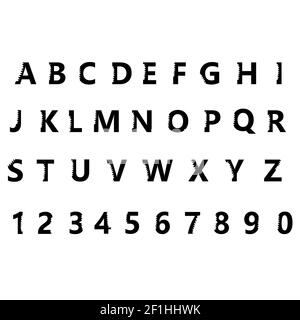 alphabet requin sur fond blanc. lettres en forme de requin. style plat. Banque D'Images