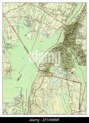 Fall River, Massachusetts, carte 1944, 1:31680, États-Unis d'Amérique par Timeless Maps, données U.S. Geological Survey Banque D'Images