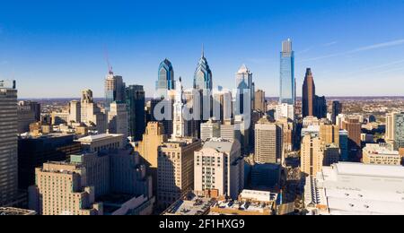 Urban Core City Centre Tall Buildings Downtown Philadelphie Pennsylvania Banque D'Images