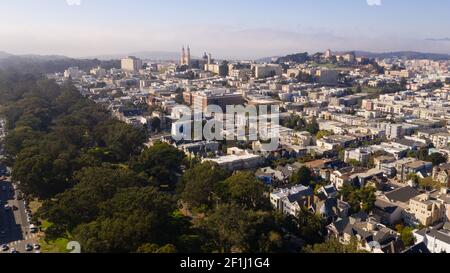 Le Panhandle est au bout du Golden Gate Park À San Francisco Banque D'Images