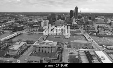 Vue sur Aeiral capitale de l'État de l'Iowa ville de des Moines Banque D'Images