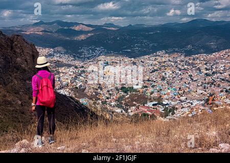 Vue sur la ville de Guanajuato, État de Guanajuato, Mexique Banque D'Images