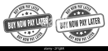 acheter maintenant payer plus tard timbre. acheter maintenant payer plus tard affiche. rond grunge étiquette Illustration de Vecteur