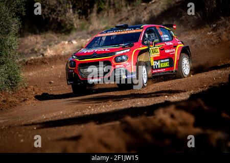 23 OSTBERG Mads (NOR), ERIKSEN Torstein (NOR), CITROEN C3, CITROEN TOTAL, action pendant le Championnat du monde de rallye WRC 2019, rallye de l'Espagne du 24 au 27 octobre à Salou, Espagne - photo Thomas Fenêtre / DPPI Banque D'Images