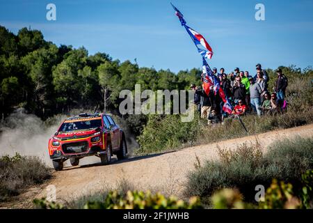 23 OSTBERG Mads (NOR), ERIKSEN Torstein (NOR), CITROEN C3, CITROEN TOTAL, action pendant le Championnat du monde de rallye WRC 2019, rallye de l'Espagne du 24 au 27 octobre à Salou, Espagne - photo Thomas Fenêtre / DPPI Banque D'Images