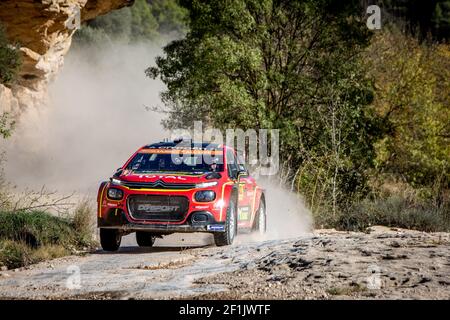 23 OSTBERG Mads (NOR), ERIKSEN Torstein (NOR), CITROEN C3, CITROEN TOTAL, action pendant le Championnat du monde de rallye WRC 2019, rallye de l'Espagne du 24 au 27 octobre à Salou, Espagne - photo Thomas Fenêtre / DPPI Banque D'Images
