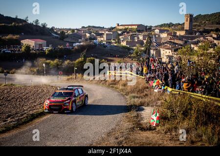 23 OSTBERG Mads (NOR), ERIKSEN Torstein (NOR), CITROEN C3, CITROEN TOTAL, action pendant le Championnat du monde de rallye WRC 2019, rallye de l'Espagne du 24 au 27 octobre à Salou, Espagne - photo Thomas Fenêtre / DPPI Banque D'Images