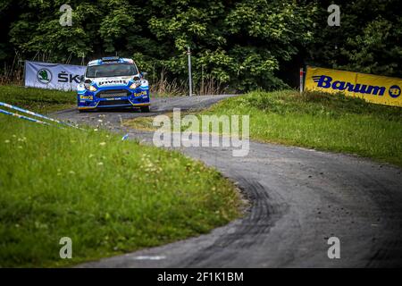 09 Vaclav PECH (CZE), Petr UHEL (CZE), Ford Fiesta R5, EuroOil - Inpelt Team, action pendant le rallye européen ERC Barum 2019, du 16 au 18 août, à Zlin, République Tchèque - photo Gregory Lenmand / DPPI Banque D'Images