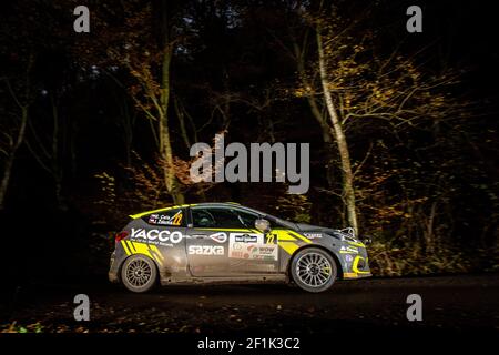 22 PCSRA Erik (cze), ZAKOVA Jindriska (cze), ACCR TCHÈQUE RALLY TEAM I, Ford Fiesta R2, action pendant le championnat européen de rallye Nyiregyhaza Rally 8 en Hongrie du 10 au 2019 novembre - photo Thomas Fenetre / DPPI Banque D'Images