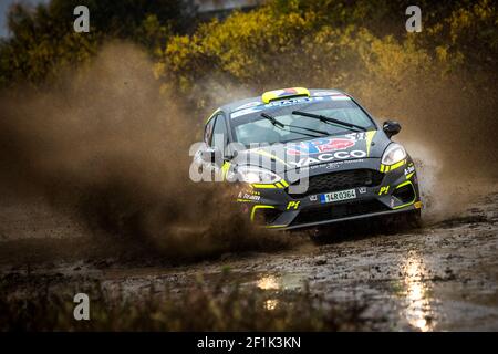 22 PCSRA Erik (cze), ZAKOVA Jindriska (cze), ACCR TCHÈQUE RALLY TEAM I, Ford Fiesta R2, action pendant le championnat européen de rallye Nyiregyhaza Rally 8 en Hongrie du 10 au 2019 novembre - photo Thomas Fenetre / DPPI Banque D'Images