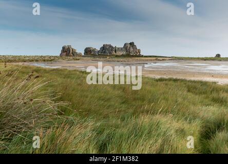 La célèbre maison du château de Meur entre les rochers de Bretagne Banque D'Images