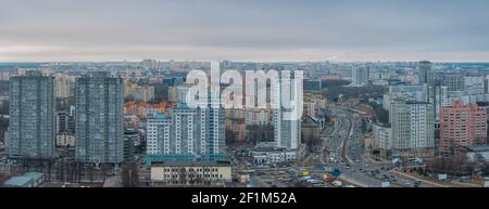 Hiver et neige Minsk d'une hauteur Banque D'Images