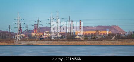 mines pour l'extraction de sel de potasse dans la ville de Soligorsk. Bélarus Banque D'Images