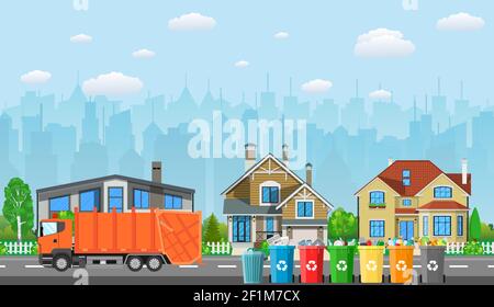 Concept de recyclage des déchets urbains Illustration de Vecteur