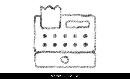 Icône de caisse, avec style de dessin sur tableau noir, vidéo animée idéale pour la composition et le motiongrafics Banque D'Images