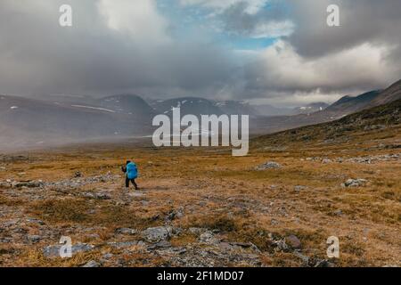 Randonneur en montagne Banque D'Images