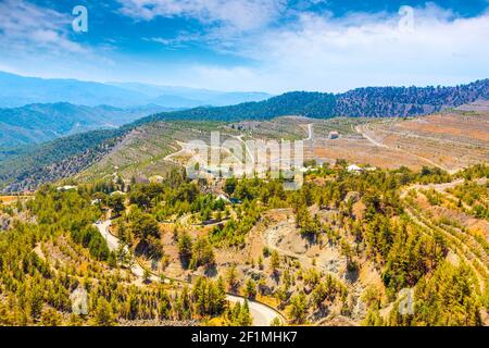 Troodos paysage de montagne, Chypre Banque D'Images