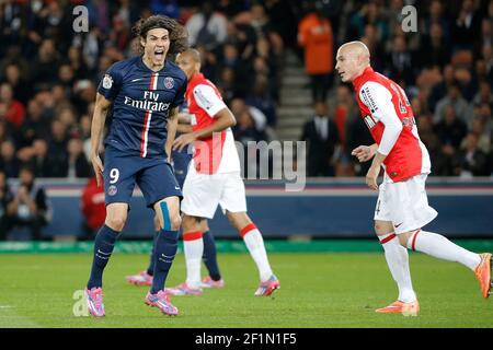 Edinson Roberto Paulo Cavani Gomez (psg) (El Matador) (El Botija) (Florestan) pendant le football français L1 entre Paris Saint-Germain (PSG) et MONACO le 5 octobre 2014 au Parc des Princes à Paris - photo Stephane Allaman / DPPI Banque D'Images