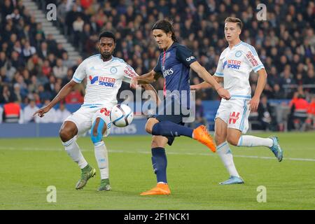 Edinson Roberto Paulo Cavani Gomez (psg) (El Matador) (El Botija) (Florestan) lors du championnat français L1 du match de football entre Paris Saint Germain et l'Olympique de Marseille le 4 octobre 2015 au stade du Parc des Princes à Paris, France. Photo Stephane Allaman / DPPI Banque D'Images