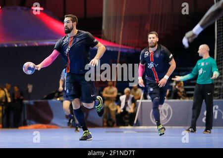 Nikola Karabatic (PSG Hanball), Luka Karabatic (PSG handball), Thierry Omeyer (PSG) lors du championnat de France D1 Handball match entre Paris Saint Germain (PSG) et Dunkerque, le 22 octobre 2015 à halle Carpentier à Paris, France. Photo Stephane Allaman / DPPI Banque D'Images