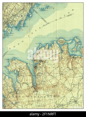 Oyster Bay, New York, carte 1900, 1:62500, États-Unis d'Amérique par Timeless Maps, données U.S. Geological Survey Banque D'Images