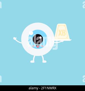 Pâques mignon oeil boule curd pâques sur plaque blanche icône. Illustration de Vecteur