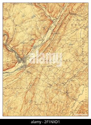 Port Jervis, New York, carte 1908, 1:62500, États-Unis d'Amérique par Timeless Maps, données U.S. Geological Survey Banque D'Images