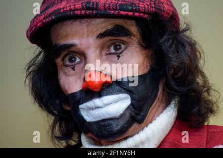 Ciudad de México, 08 marzo 2021– Muere el famoso payaso mexicano Cepillín (El payasito de la Tele), murió tras ser Hospitalizado de emergencia la semana pasada por una lesión en la columna, fleció a los 75 años Ricardo González Gutiérrez, “Cepillín”. @cepillintv #Cepellin durante la develación de sus huellas en Plaza Galerías. (Foto: @pacomxdf Francisco MORALES/DAMMPHOTO NortePhoto.com) Banque D'Images