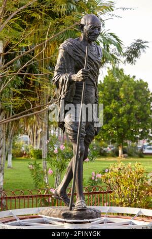 Monument Mahatma Gandhi (statue) aux jardins Promenade à Georgetown Guyana Amérique du Sud Banque D'Images