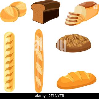 Icônes vectorielles de boulangerie. Illustration de Vecteur