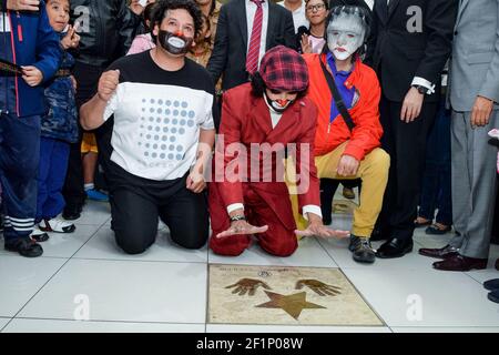 Ciudad de México, 08 marzo 2021– Muere el famoso payaso mexicano Cepillín (El payasito de la Tele), murió tras ser Hospitalizado de emergencia la semana pasada por una lesión en la columna, fleció a los 75 años Ricardo González Gutiérrez, “Cepillín”. @cepillintv #Cepellin durante la develación de sus huellas en Plaza Galerías. (Foto: @pacomxdf Francisco MORALES/DAMMPHOTO NortePhoto.com) Banque D'Images