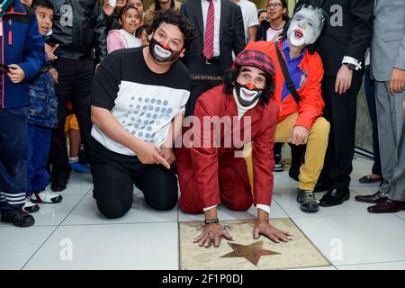 Ciudad de México, 08 marzo 2021– Muere el famoso payaso mexicano Cepillín (El payasito de la Tele), murió tras ser Hospitalizado de emergencia la semana pasada por una lesión en la columna, fleció a los 75 años Ricardo González Gutiérrez, “Cepillín”. @cepillintv #Cepellin durante la develación de sus huellas en Plaza Galerías. (Foto: @pacomxdf Francisco MORALES/DAMMPHOTO NortePhoto.com) Banque D'Images