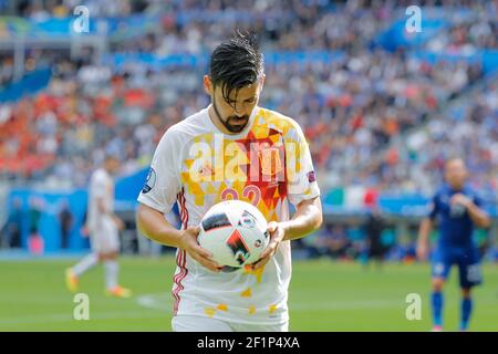 Nolito (ESP) lors de l'UEFA Euro 2016, Round de 16 match de football entre l'Italie et l'Espagne le 27 juin 2016 au Stade de France à Saint-Denis, France - photo Stephane Allaman / DPPI Banque D'Images