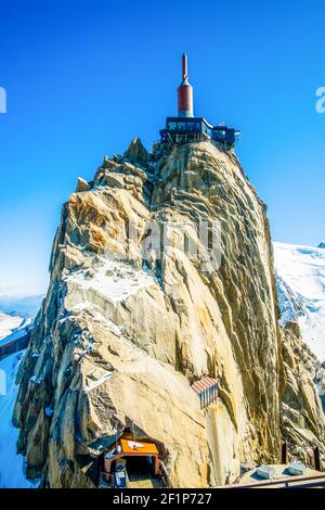 Station au sommet de la montagne dans la région de Chamonix, Mont blanc Banque D'Images