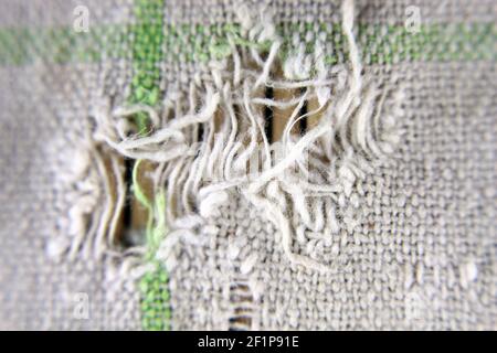 tissage de coton coloré, consommé par l'usure du temps. Banque D'Images