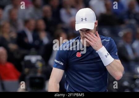 ANDY MURRAY (GBR) a gagné contre Tomas BERDYCH (CZE) lors du match de tennis BNP Paribas Masters Paris 2016 le 4 novembre 2016 à l'AccorHotels Arena de Paris, France - photo Stephane Allaman / DPPI Banque D'Images